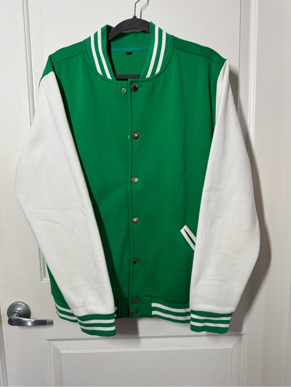 Amazon Green and White Varsity Bomber Jacket